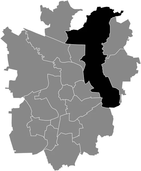 Black Flat Blank Highlighted Location Map Wabe Schunter Beberbach District — Vettoriale Stock