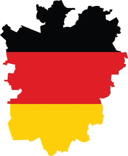 Simple Flat Blank Vector Flag Map German Regional Capital City — Archivo Imágenes Vectoriales