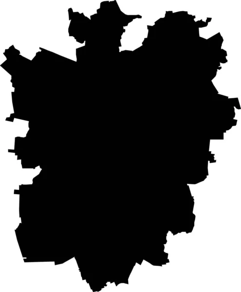 Black Flat Blank Vector Map German Regional Capital City Braunschweig — Vetor de Stock