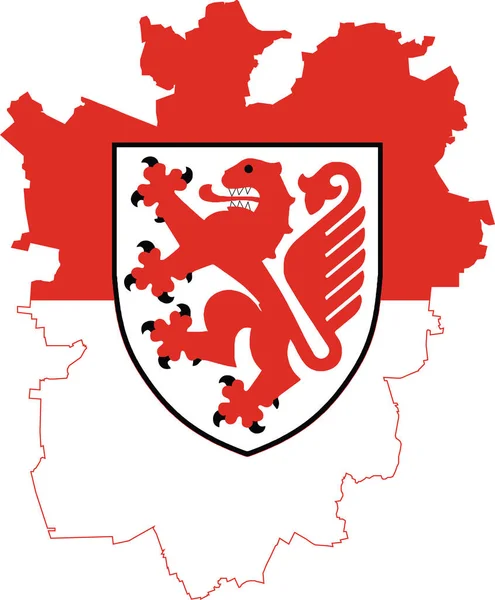 Simple Flat Vector Flag Map German Regional Capital City Braunschweig — Διανυσματικό Αρχείο