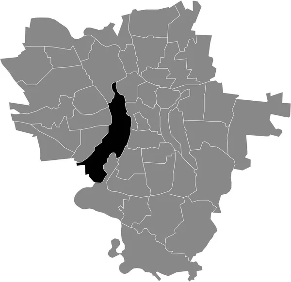 Black Flat Blank Highlighted Location Map Saaleaue District Gray Administrative — Image vectorielle