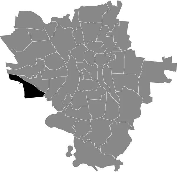 Black Flat Blank Highlighted Location Map Gewerbegebiet Neustadt District Gray —  Vetores de Stock