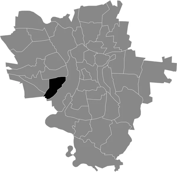 Black Flat Blank Highlighted Location Map Sdliche Neustadt District Gray — стоковий вектор