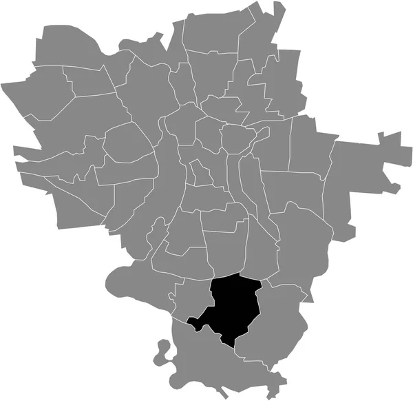 Black Flat Blank Highlighted Location Map Ammendorf Beesen District Gray — 图库矢量图片