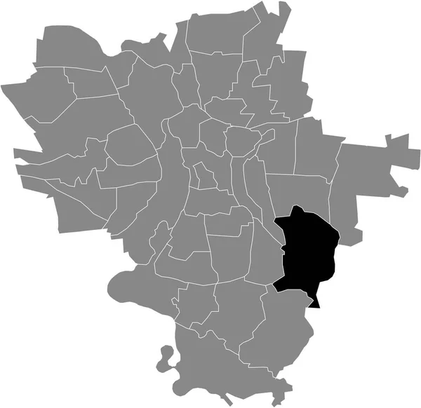 Black Flat Blank Highlighted Location Map Kanena Bruckdorf District Gray — ストックベクタ