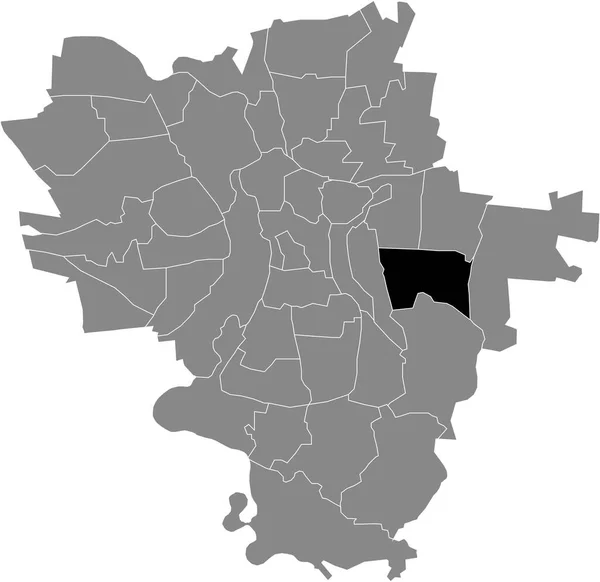 Black Flat Blank Highlighted Location Map Bschdorf District Gray Administrative — Stok Vektör