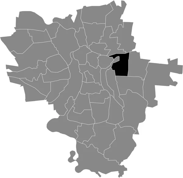 Black Flat Blank Highlighted Location Map Diemitz District Gray Administrative —  Vetores de Stock