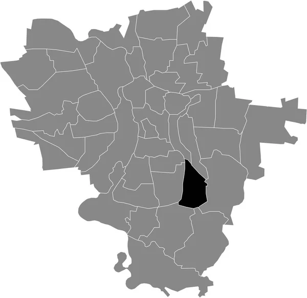 Black Flat Blank Highlighted Location Map Dieselstrae District Gray Administrative — Stockvektor