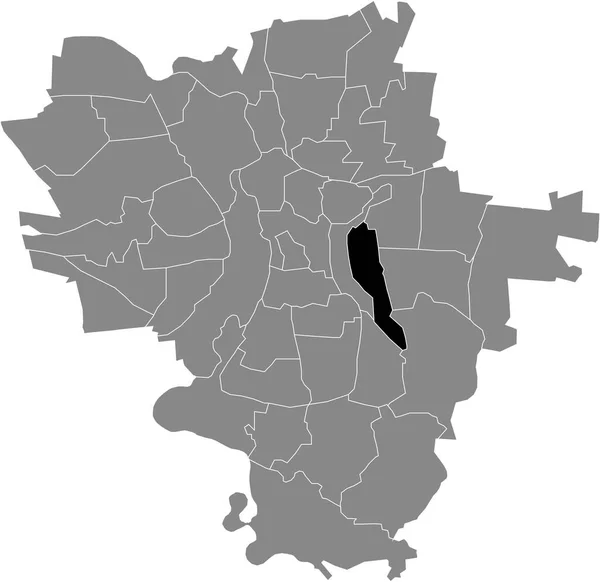 Black Flat Blank Highlighted Location Map Freiimfelde Kanenaer Weg District — Vector de stock