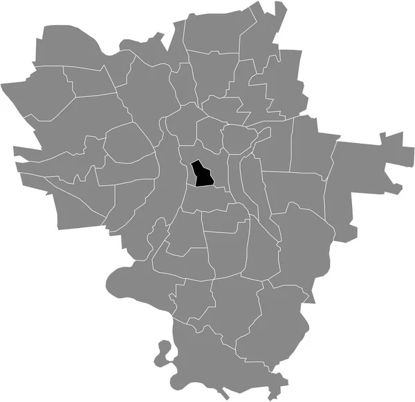 Black Flat Blank Highlighted Location Map Altstadt District Gray Administrative —  Vetores de Stock