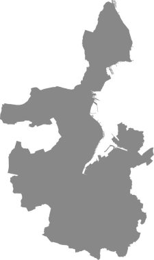 Almanya 'nın bölgesel başkenti KIEL, Almanya' nın gri düz boş vektör haritası