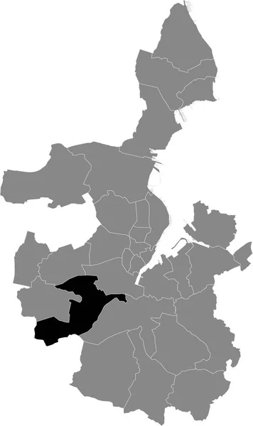 Mapa Ubicación Del Hassee District Blanco Negro Dentro Del Mapa — Vector de stock