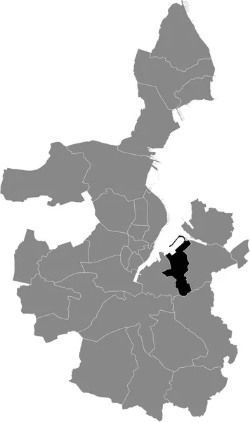 Mapa Ubicación Del Ellerbek District Blanco Plano Negro Dentro Del — Vector de stock