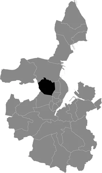 Mapa Ubicación Del Ravensberg District Blanco Plano Negro Dentro Del — Vector de stock