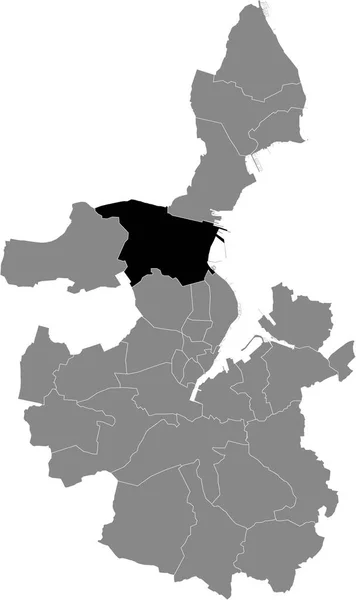 Carte Situation District Wik Intérieur Carte Administrative Grise Kiel Allemagne — Image vectorielle