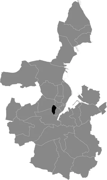 Czarny Płaski Puste Podkreślił Mapę Lokalizacji Exerzierplatz District Wewnątrz Szarej — Wektor stockowy