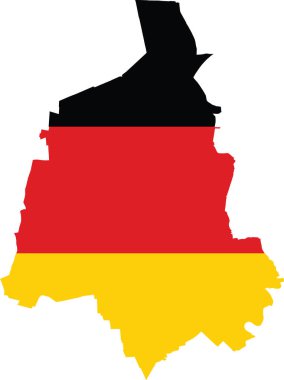 Alman bölgesel başkenti MAGDEBURG 'un GERMANY bayrağı içindeki basit düz boş vektör haritası