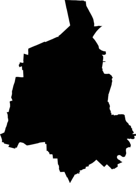 Peta Vektor Kosong Datar Hitam Dari Ibukota Regional Jerman Magdeburg - Stok Vektor