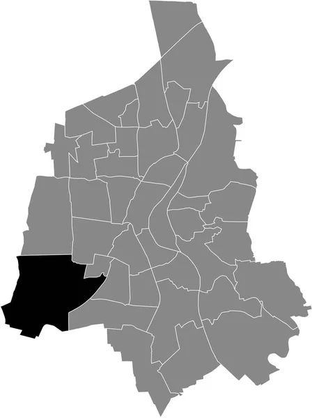 Mapa Ubicación Del Ottersleben District Blanco Plano Negro Dentro Del — Vector de stock