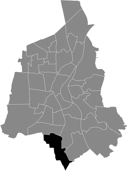 德国Magdeburg灰色行政地图内Beyendorf Sohlen District的黑色平面突出显示空白位置图 — 图库矢量图片