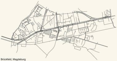 Alman bölgesel başkenti Magdeburg 'un BRCKFELD DISTRICT kentsel yol haritasının ayrıntılı seyir çizgileri