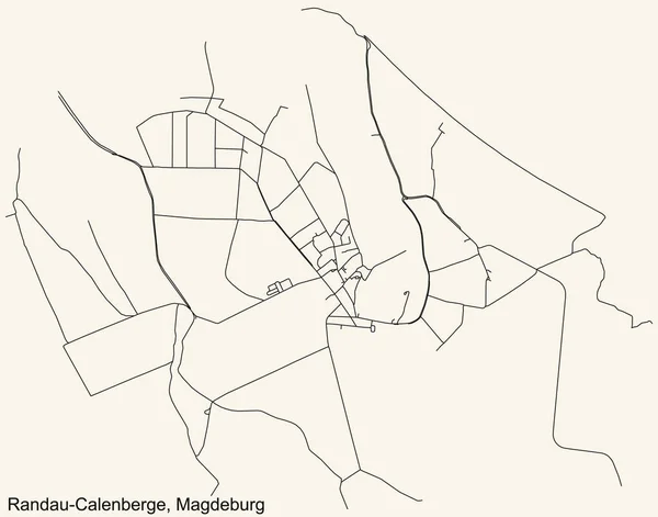 독일의 마그데부르크 Magdeburg Randau Calenberge District 빈티지 — 스톡 벡터