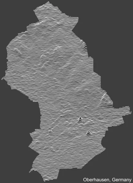Mappa Topografica Rilievo Negativo Della Città Oberhausen Germania Con Linee — Vettoriale Stock