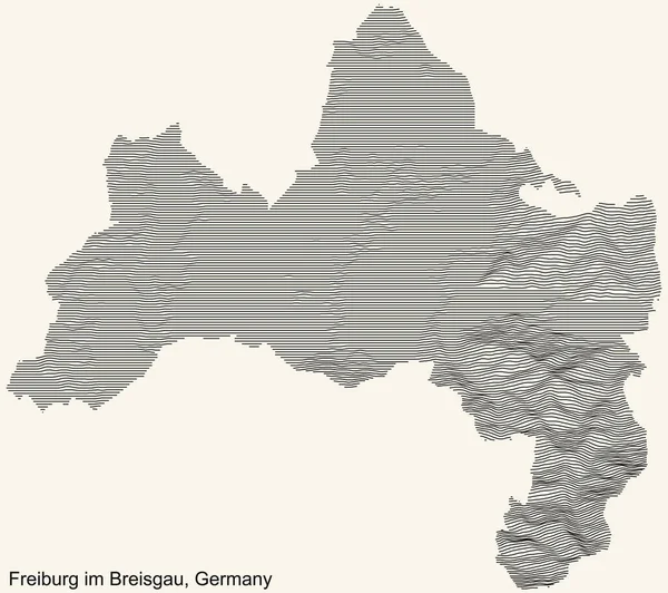 Freiburg Breisgau Germany Nin Topografik Yardım Haritası Klasik Bej Arka — Stok Vektör