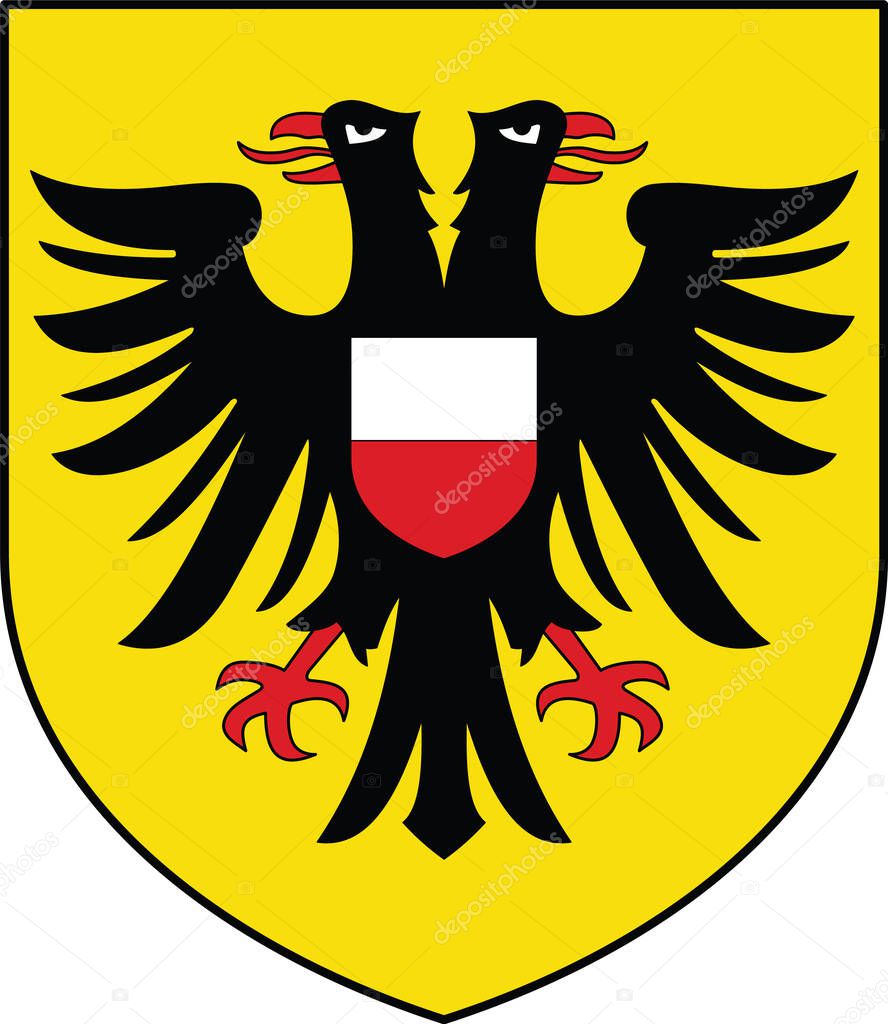 Official coat of arms vector illustration of the German regional capital city of LBECK, GERMANY