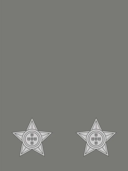 葡萄牙陆军少将 军衔的肩章北约军官标志 — 图库矢量图片