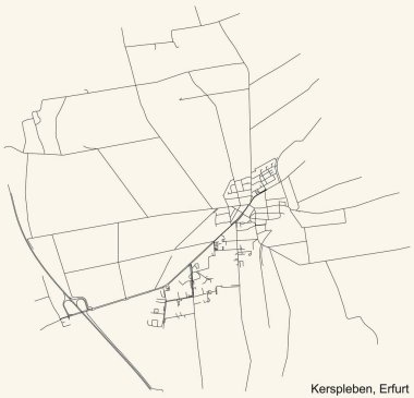 Alman bölgesel başkenti Erfurt 'un KERSPLEBEN DISTRICT kentsel yol haritasının ayrıntılı seyir çizgileri