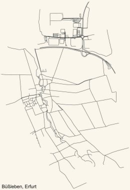 Alman bölgesel başkenti Erfurt, Almanya 'nın BLEBEN DISTRICT kentsel yol haritasının ayrıntılı seyrüsefer çizgileri