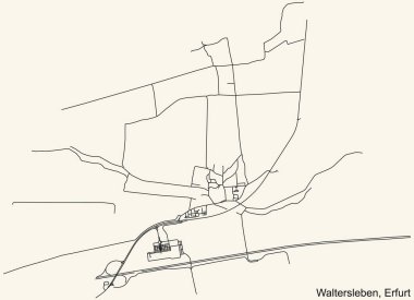 Alman bölgesel başkenti Erfurt, Almanya 'nın WALTERSLEBEN DISTRICT kentsel yol haritasının ayrıntılı seyir çizgileri