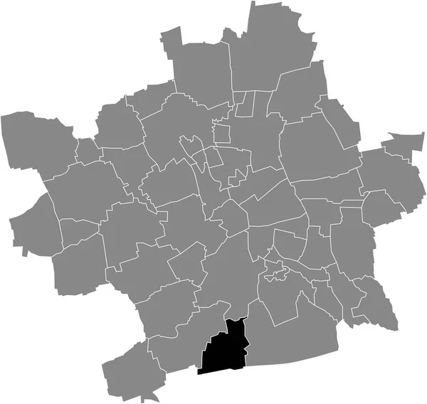 Mapa Ubicación Resaltado Blanco Plano Negro Del Distrito Waltersleben Dentro — Vector de stock