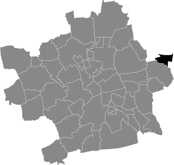 Černá Plochá Prázdná Zvýrazněná Mapa Umístění Wallichen District Uvnitř Šedé — Stockový vektor