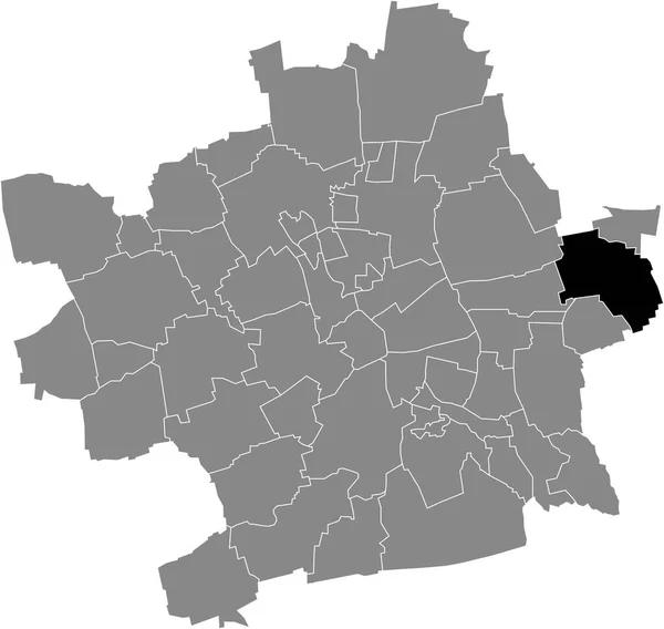 Schwarze Flache Blanko Hervorgehobene Lagekarte Des Vieselbach District Innerhalb Der — Stockvektor