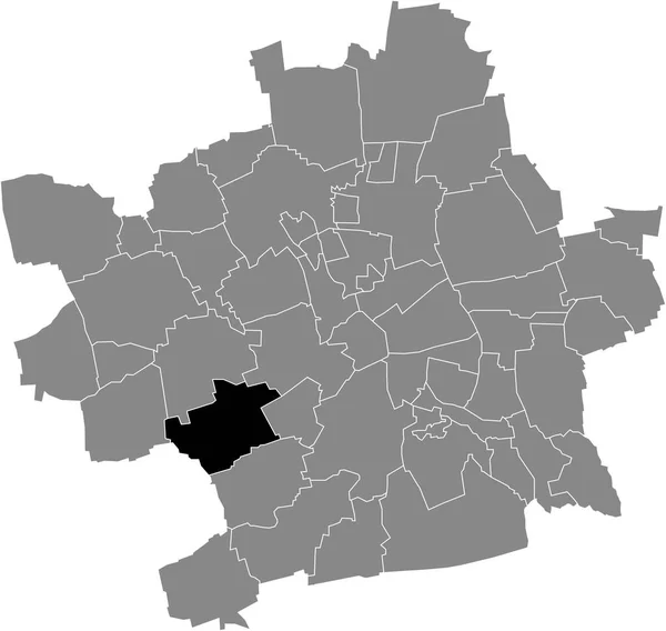 Schwarze Flache Blanko Hervorgehobene Lagekarte Der Schmira District Innerhalb Der — Stockvektor