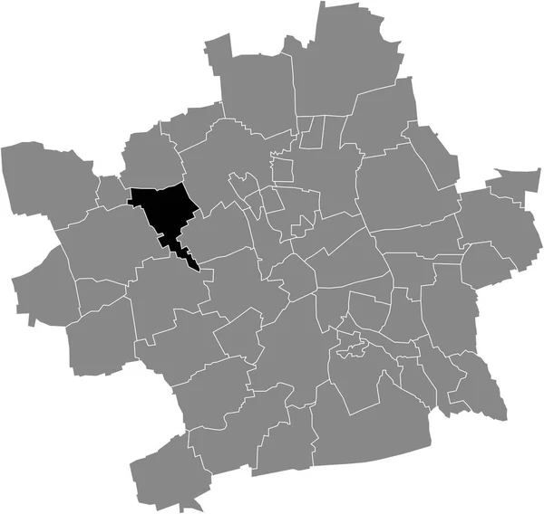 Schwarze Flache Blanko Hervorgehobene Lagekarte Des Salomonsborn District Innerhalb Der — Stockvektor