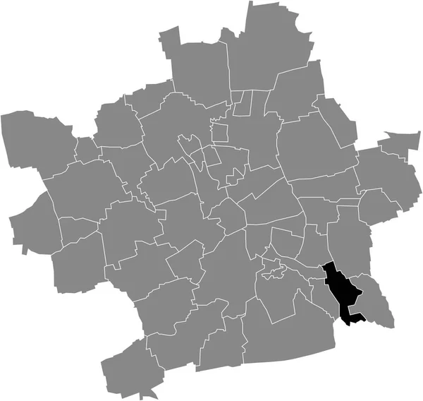 Schwarze Flache Blanko Hervorgehobene Lagekarte Der Niedernissa District Innerhalb Der — Stockvektor
