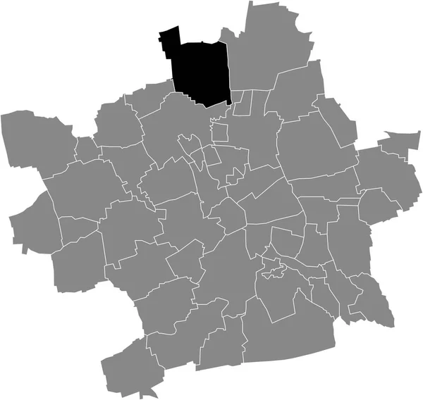 Mapa Ubicación Del Mittelhausen District Blanco Plano Negro Dentro Del — Vector de stock