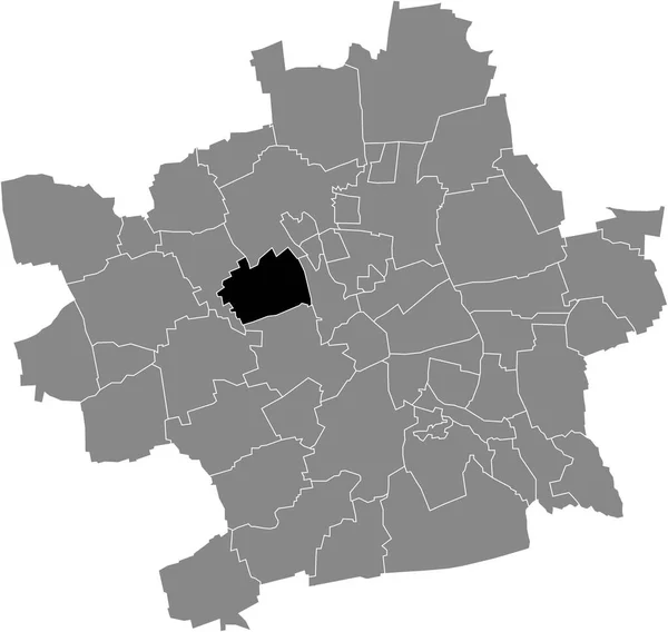 Preto Plano Branco Destaque Mapa Localização Marbach District Dentro Mapa — Vetor de Stock
