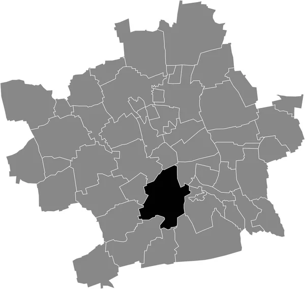 평지에는 에르프 내부에 Lbervorstadt District 지도가 강조되어 — 스톡 벡터