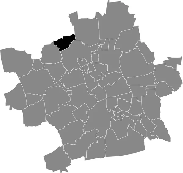 Černá Plochá Prázdná Zvýrazněná Mapa Umístění Khnhausen District Šedé Administrativní — Stockový vektor