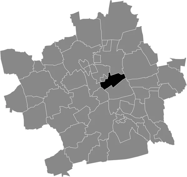 Μαύρο Επίπεδο Κενό Τονίζεται Χάρτη Θέση Του Johannesvorstadt District Μέσα — Διανυσματικό Αρχείο