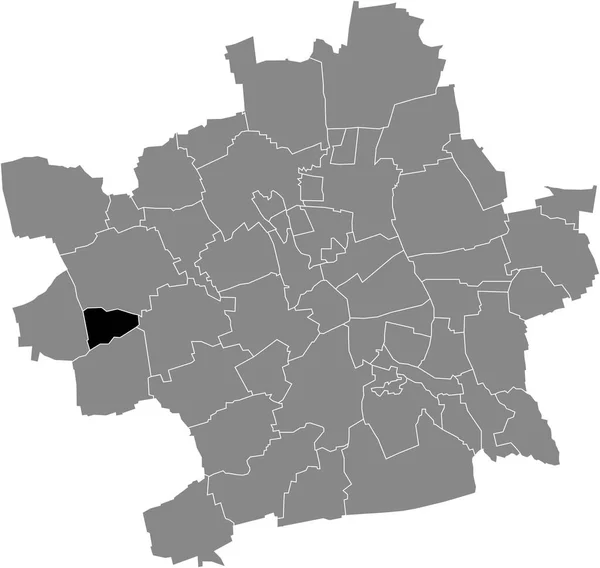Μαύρο Επίπεδο Κενό Τονισμένο Χάρτη Θέσης Του Gottstedt District Μέσα — Διανυσματικό Αρχείο