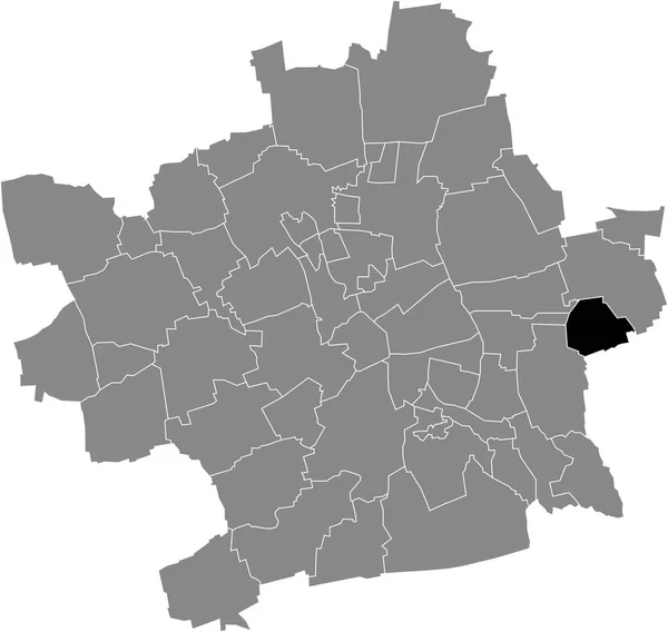 Černá Plochá Prázdná Zvýrazněná Mapa Umístění Hochstedt District Uvnitř Šedé — Stockový vektor