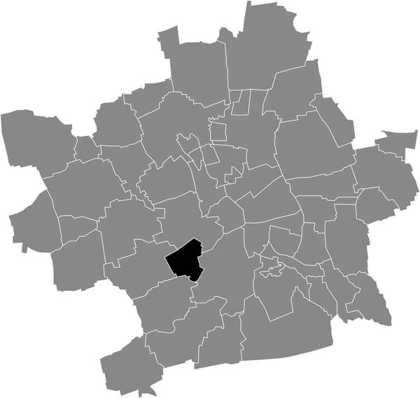Mapa Ubicación Del Hochheim District Blanco Negro Dentro Del Mapa — Vector de stock
