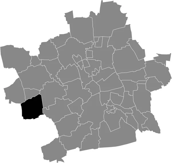 Schwarze Flache Blanko Hervorgehobene Lagekarte Des Frienstedt District Innerhalb Der — Stockvektor