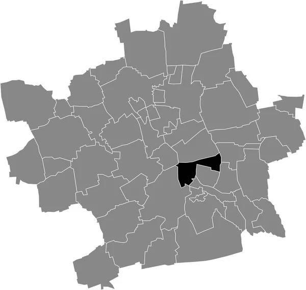 Mapa Ubicación Del Daberstedt District Blanco Negro Dentro Del Mapa — Vector de stock