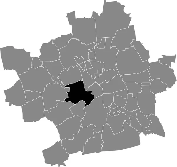 Mapa Ubicación Del Brhlervorstadt District Blanco Negro Dentro Del Mapa — Vector de stock